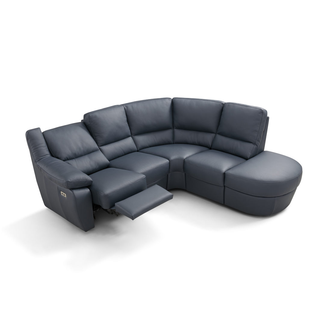 Maranello Italian Leather Power Recliner Corner Sofa - Interior Envy