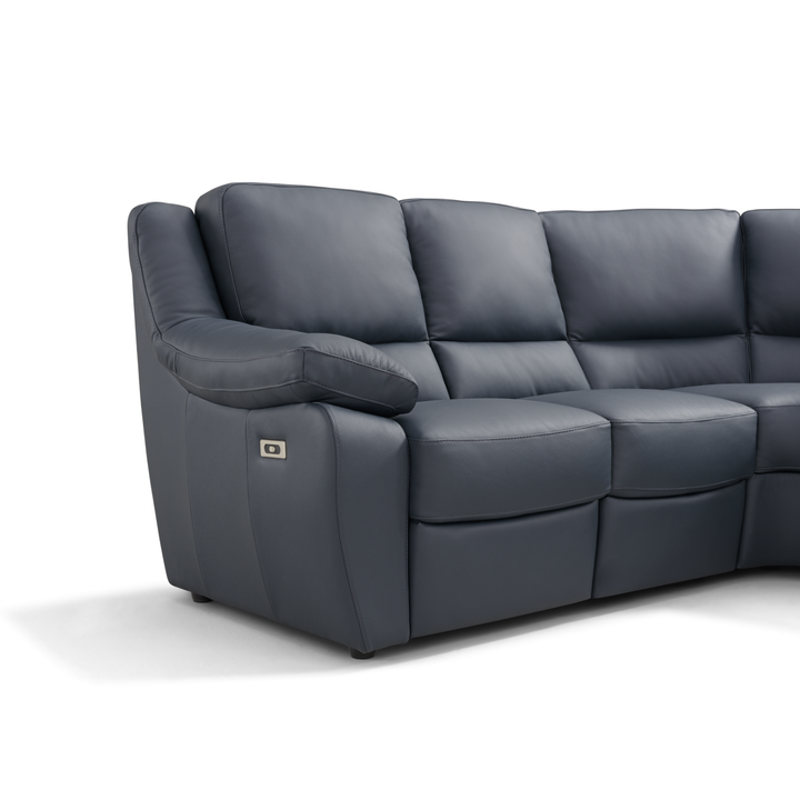 Maranello Italian Leather Power Recliner Corner Sofa - Interior Envy