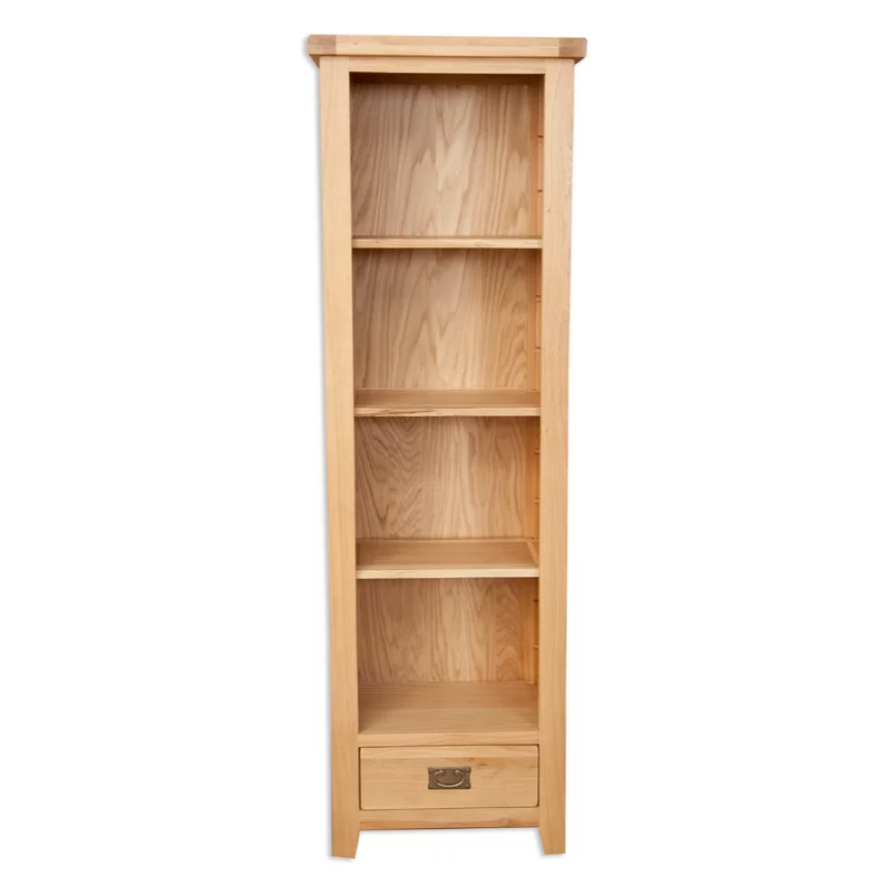 Wiltshire Oak 1 Drawer Slim Bookcase