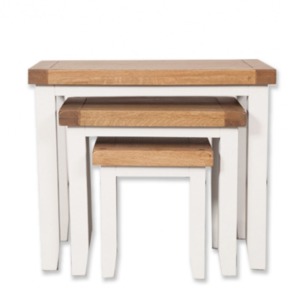 St.Ives Painted & Oak Nest 3 Tables