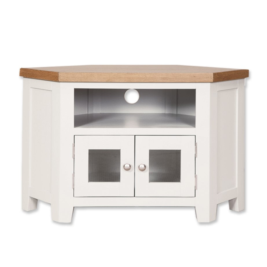 St.Ives Painted & Oak Glazed Corner TV Cabinet