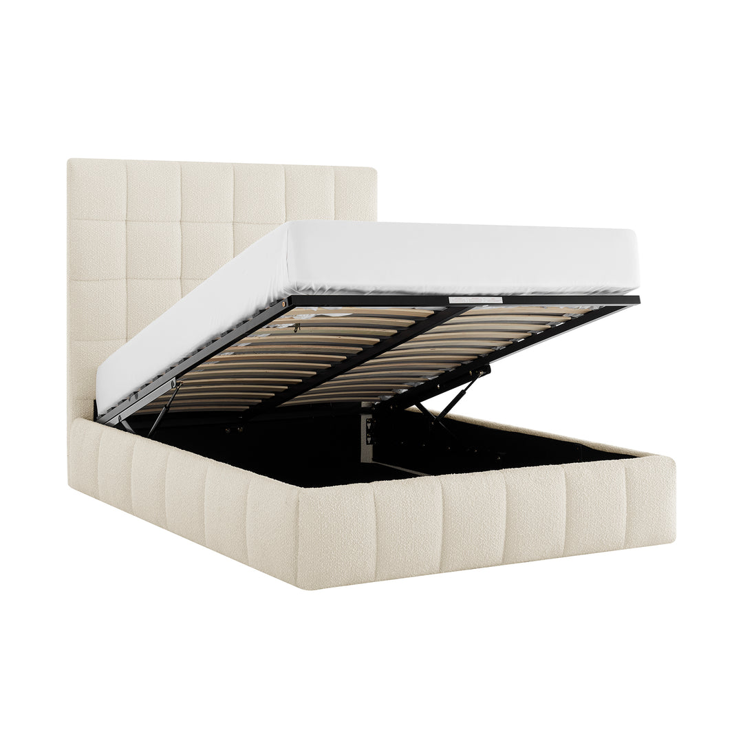 Silvia Boucel Upholstered Ottoman Bed Frame - Choice Of Sizes & Colours - Interior Envy
