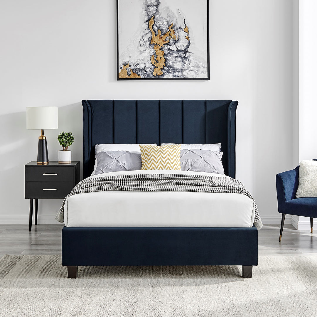 Alegra Upholstered Bed Frame 4"6 Double Bed - Choice Of Colours - Interior Envy