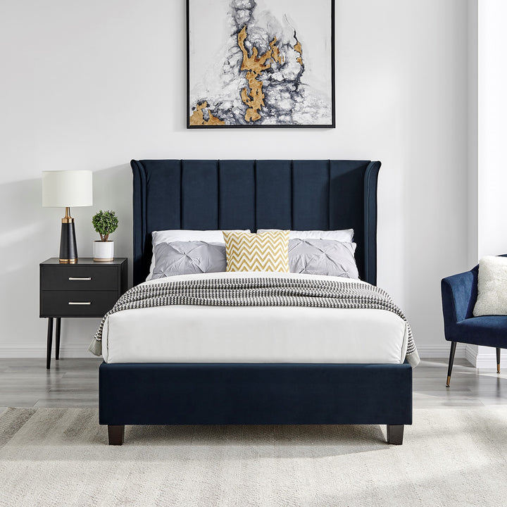 Alegra Upholstered Bed Frame 4"6 Double Bed - Choice Of Colours - Interior Envy