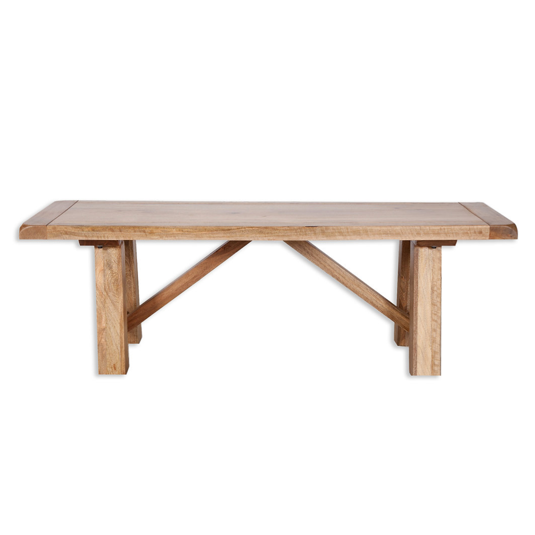 Odisha Mango Wood Trestle Dining Bench - 135cm - Interior Envy