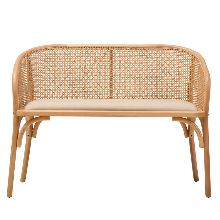 Cebu Natural Cane High Back Dining Bench