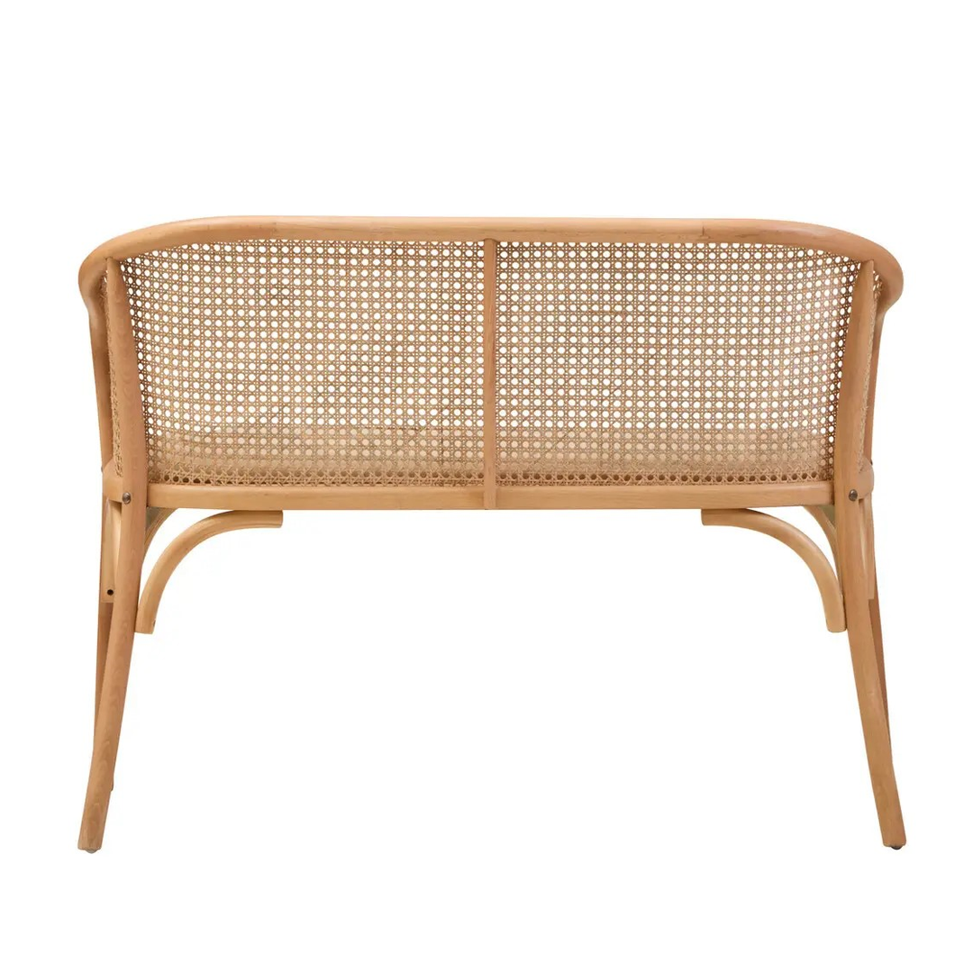 Cebu Natural Cane High Back Dining Bench