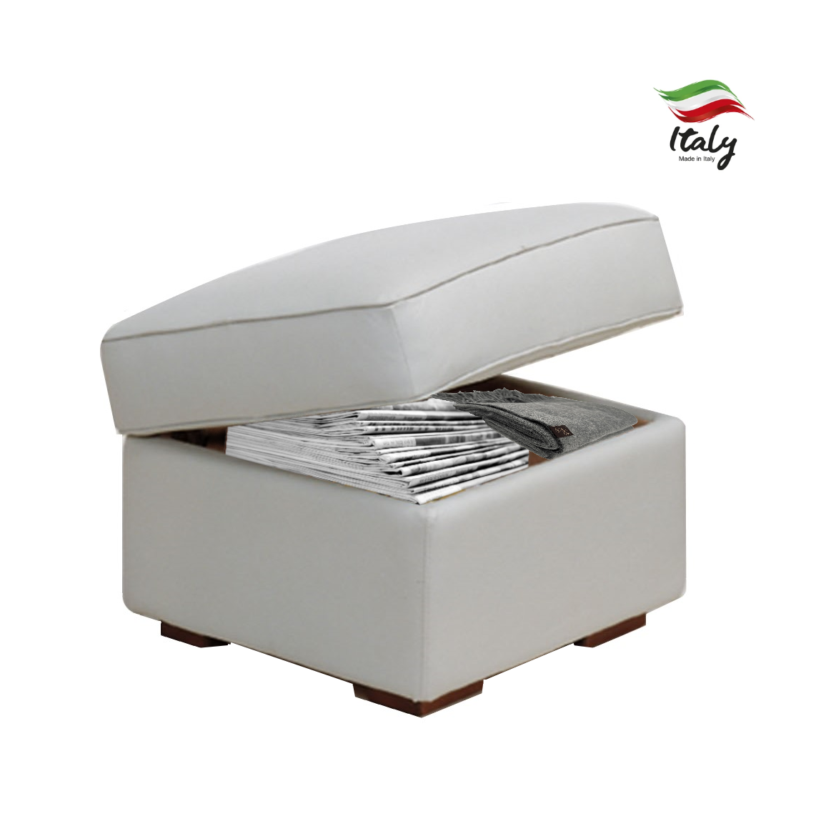 Italian Leather Storage Footstool Choice Leathers