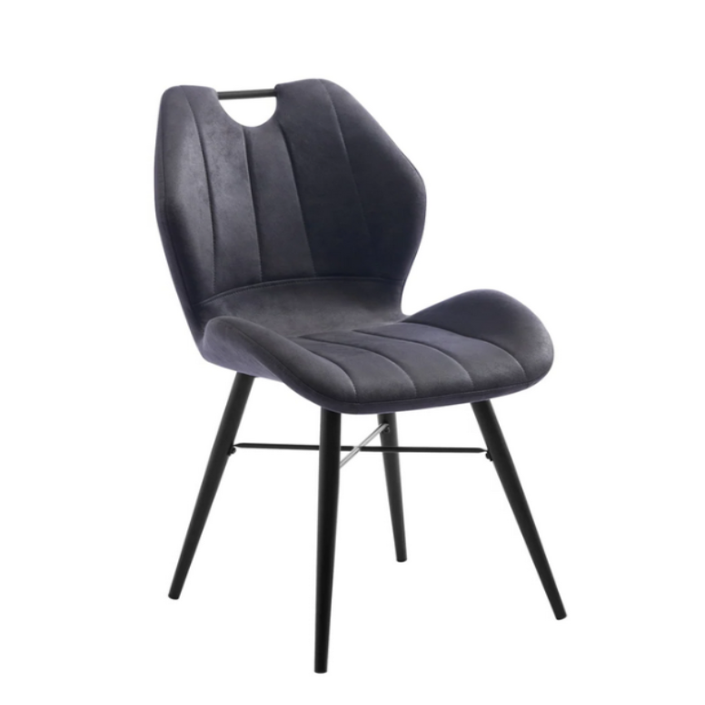 Roma Grey Fabric Dining Chair - Interior Envy
