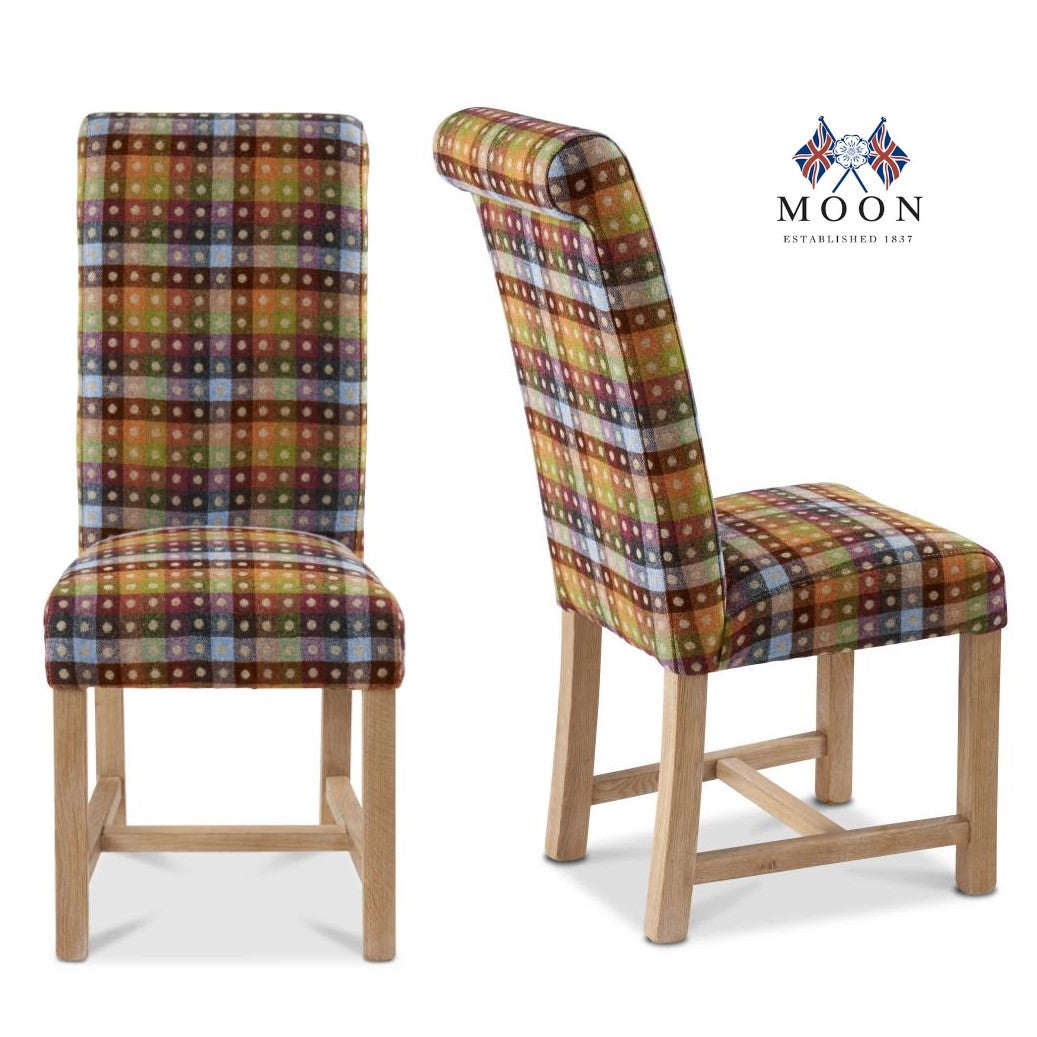 Edwin Rollback Moon Wool Dining Chair | Interior Envy