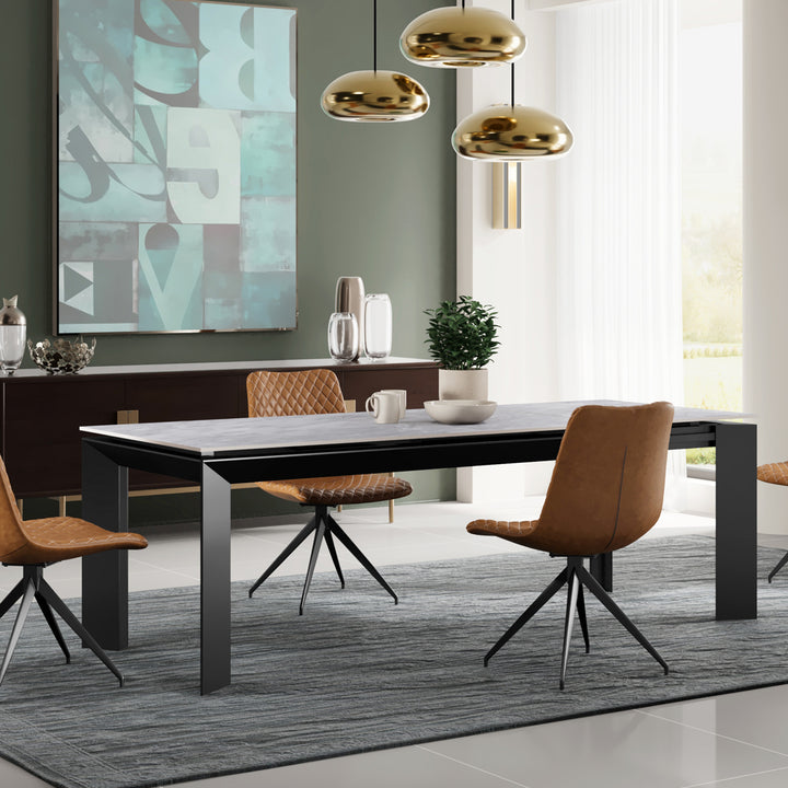 Rosa  Ceramic Argento Grey – 160-220cm Extending Dining Table Matt Finish