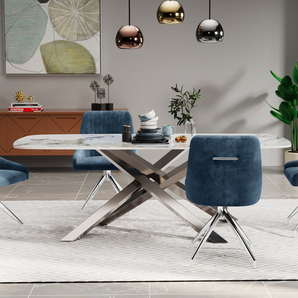 Connubia Ceramic Dune – Fixed Dining Table | Gloss Finish