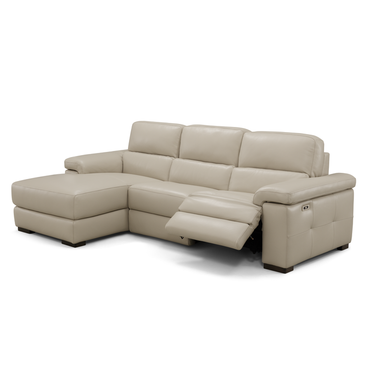 Stressa Italian Leather Power Recliner Chaise Sofa - Choice Of Leathers - Interior Envy