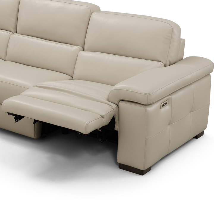 Stressa Italian Leather Power Recliner Chaise Sofa - Choice Of Leathers - Interior Envy