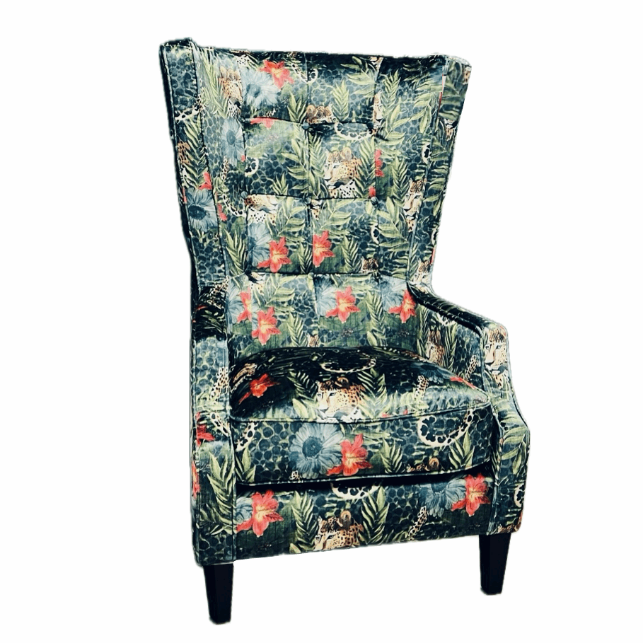 Sabour Jewel Throne Winged Accent Chair Choice Legs
