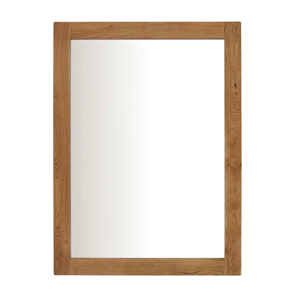 Sailsbury Solid Oak Rectangular Wall Mirror - The Furniture Mega Store 