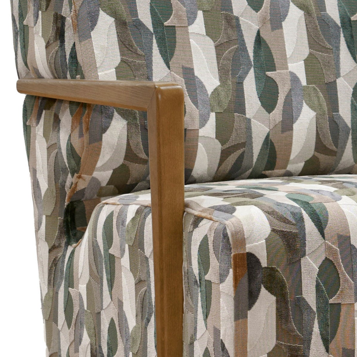 Livia Patterned Fabric Accent Swivel Chair - Choice Of Fabrics & Arm Trim - Interior Envy