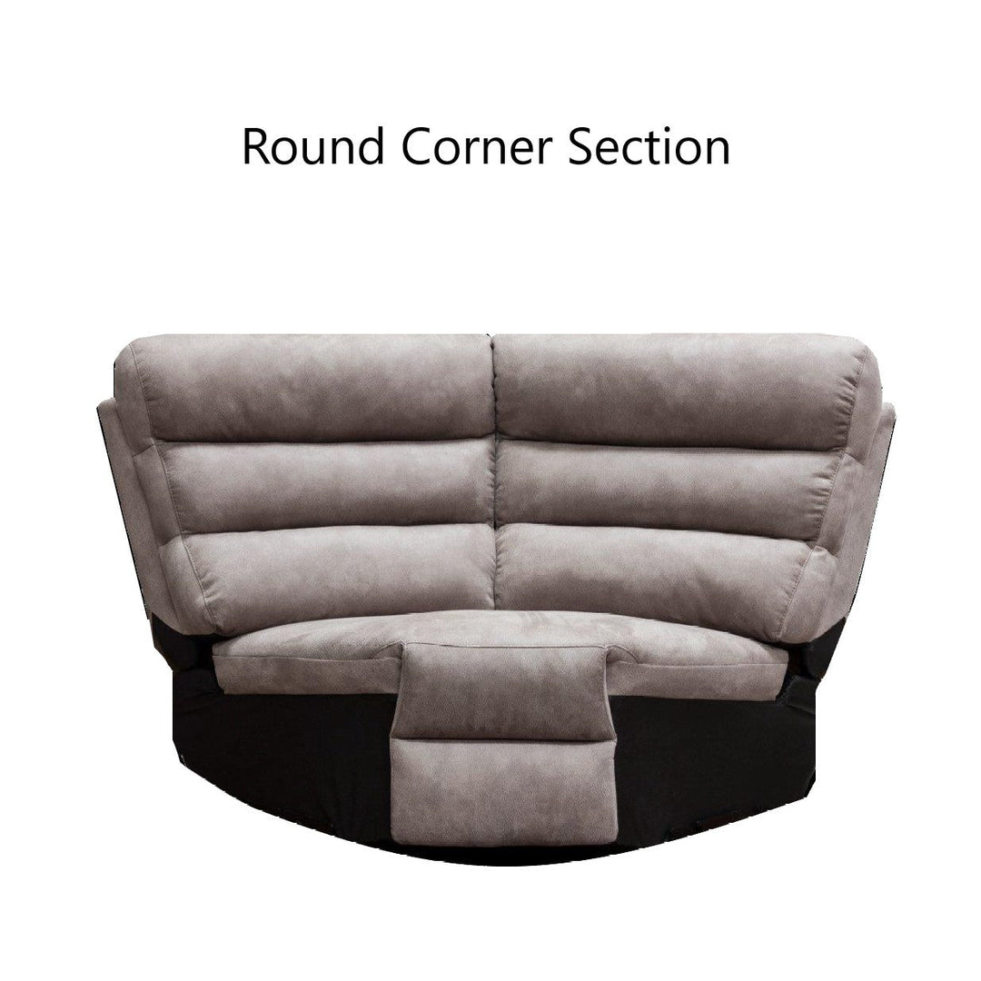 Ellis Corner Modular Fibre Fabric Recliner Sofa - Manual Or Power With USB Charging Port - The Furniture Mega Store 
