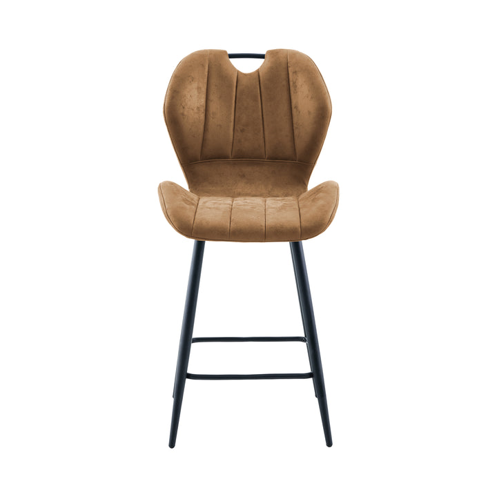 Roma Brown Fabric Barstool - Interior Envy
