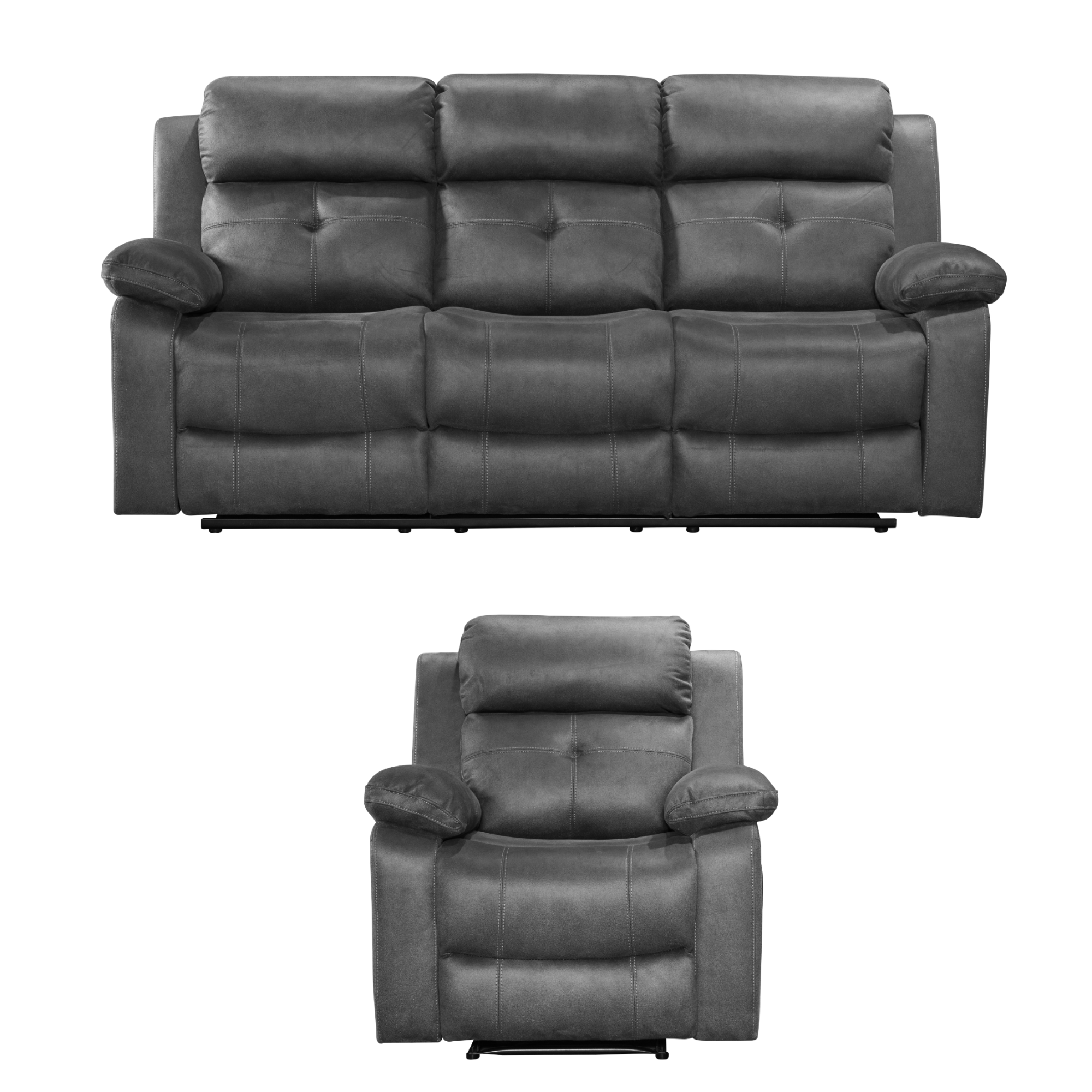 Berlin Fabric 3 Seater Recliner Sofa & 1 Recliner Armchair Set Choice Colours