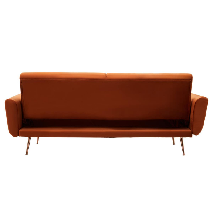 Hatton Sofa Bed - Burnt Orange Velvet - Interior Envy