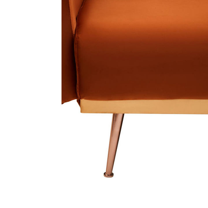 Hatton Sofa Bed - Burnt Orange Velvet - Interior Envy