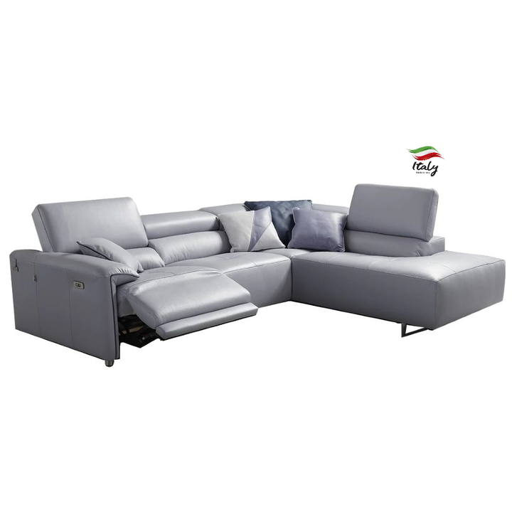 Brooklyn Italian Leather Power Recliner Corner Chaise End Sofa - Various Options - Interior Envy