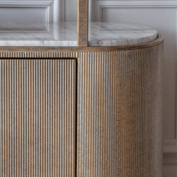Belvedere Aged Gold Shelving Unit with Storage