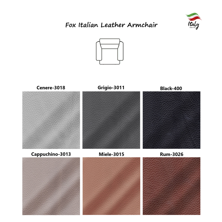 Fox Italian Leather Armchair - Standard / Manual & Power Recline Options - Interior Envy