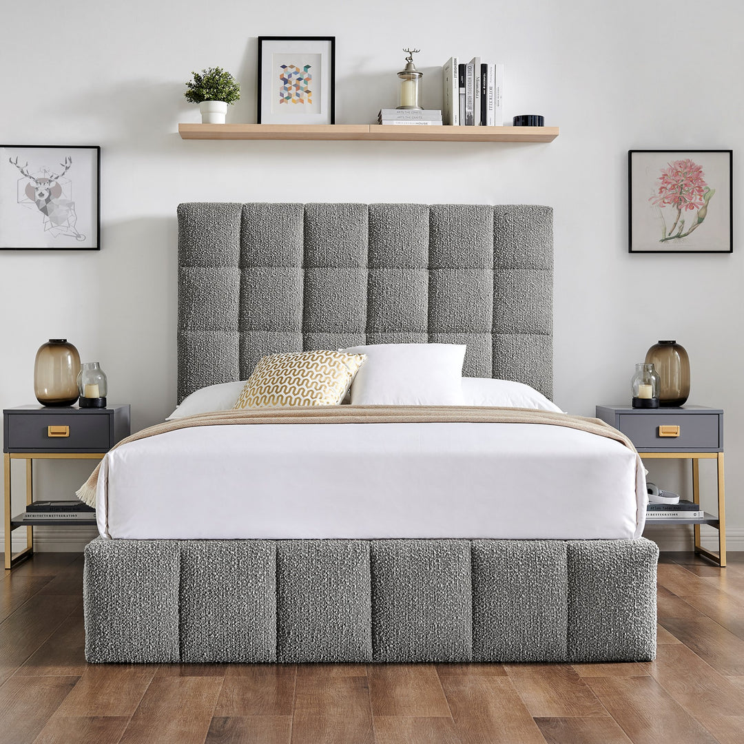 Silvia Boucel Upholstered Ottoman Bed Frame - Choice Of Sizes & Colours - Interior Envy