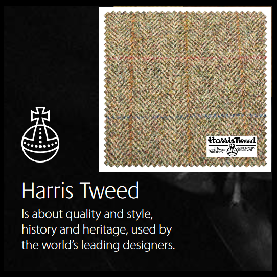 Harris Tweed & Vintage Leather Fluted Wingback Armchair | Interior Envy