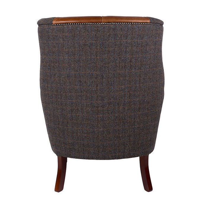 Knightsbridge Harris Tweed & Vintage Leather Wingback Chair - Various ...
