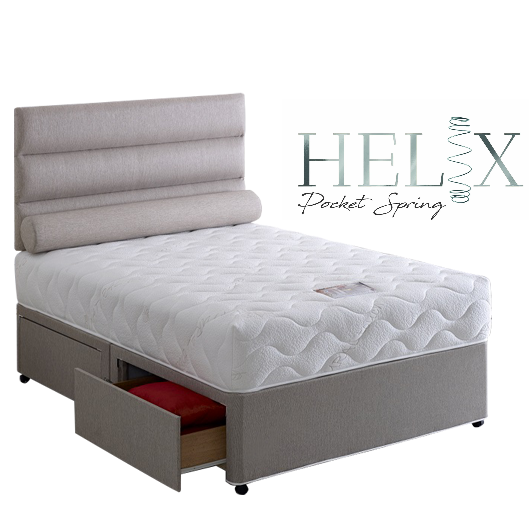 Helix Harmony 1000 Pocket Spring Encapsulated Tencel Divan Bed Set - I ...