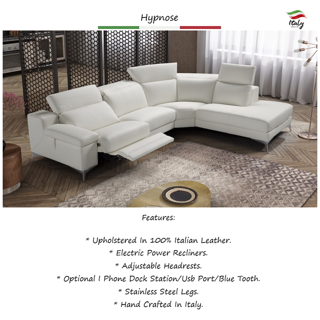 Hypnose Italian Leather Power Recliner Sofa - Various Options - Interior Envy