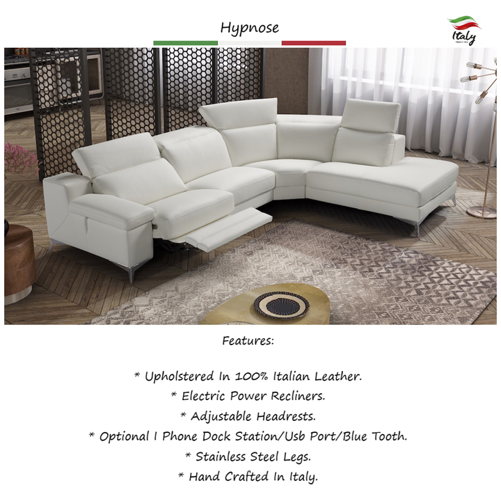 Hypnose Italian Leather Power Recliner Sofa - Various Options - Interior Envy