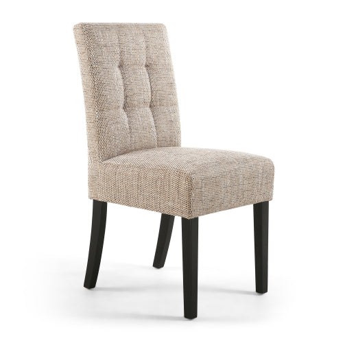 Moseley Tweed Oatmeal Dining Chair in Black Legs