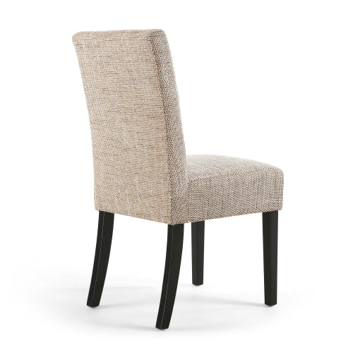 Moseley Tweed Oatmeal Dining Chair in Black Legs