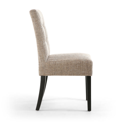 Moseley Tweed Oatmeal Dining Chair in Black Legs