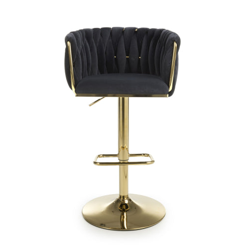Bellaire Brushed Velvet & Gold Bar Stool