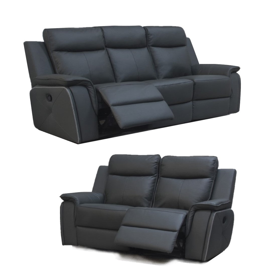 Clayton Leather 3 Seater & 2 Seater Recliner Sofa Set