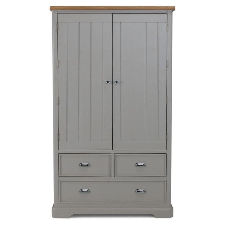 Sunbury Oak & Grey Painted Larder Unit - The Furniture Mega Store 