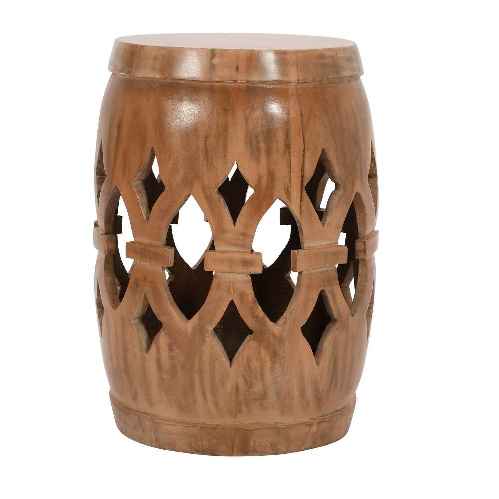 Carved Mango Wood Side Table