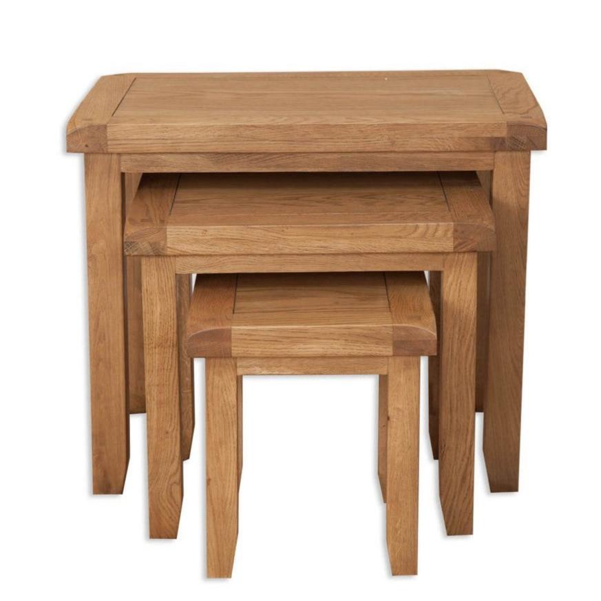 Wiltshire Country Oak Nest Of 3 Tables 