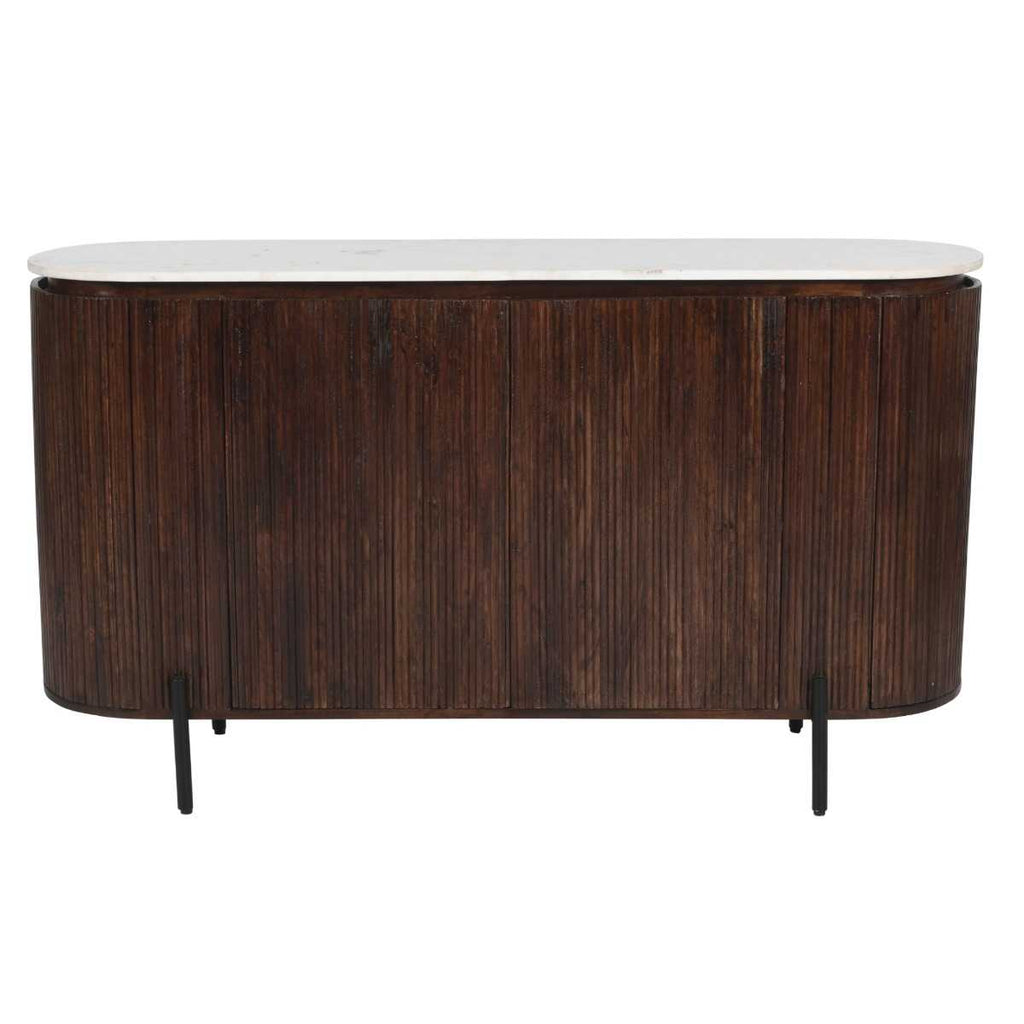 Opal Fluted Mango Wood & Marble Large Sideboard 160cm