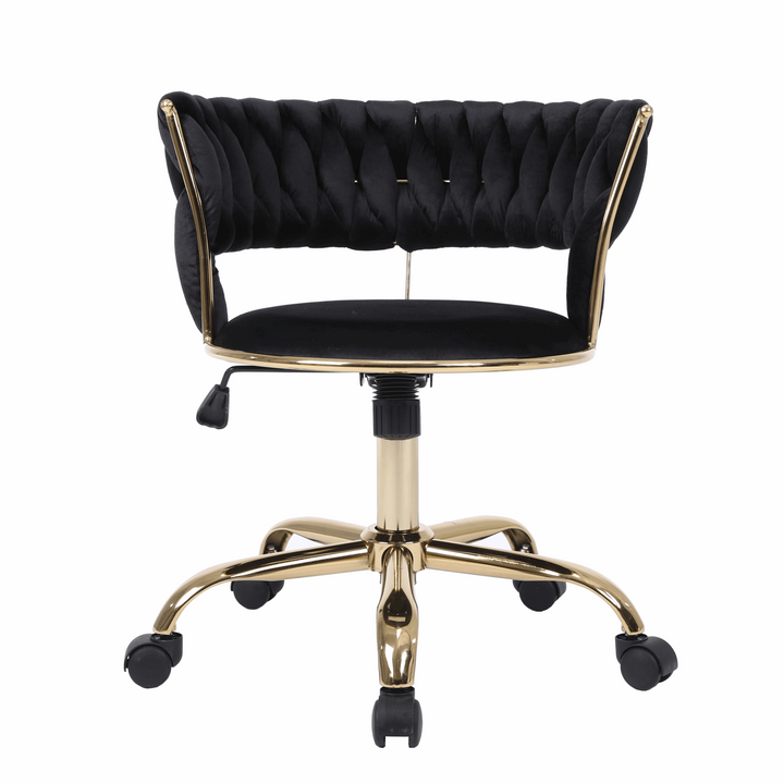 Camelia Black & Gold Height Adjustable Office Chair - The Furniture Mega Store 