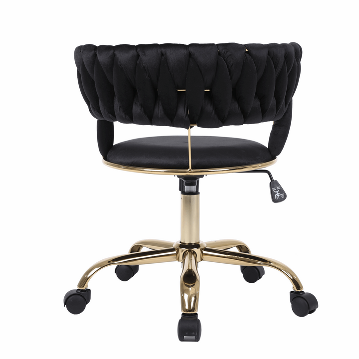Camelia Black & Gold Height Adjustable Office Chair - The Furniture Mega Store 