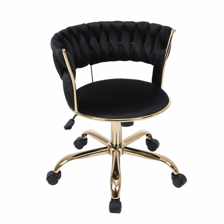 Camelia Black & Gold Height Adjustable Office Chair - The Furniture Mega Store 