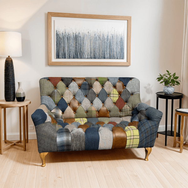 Bamford Club 2 Seater Sofa in Patchwork Fabric