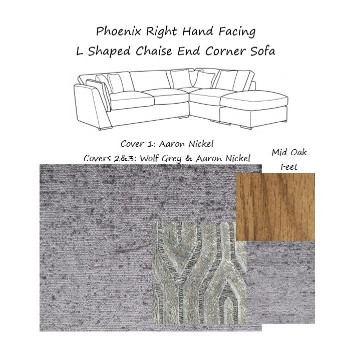 Phoenix Fabric Corner Sofa Collection - Choice Of Sizes - The Furniture Mega Store 