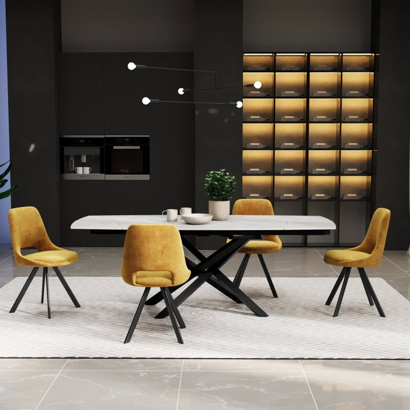 Merlin Ceramic Agrento Grey Extending Dining Table Matt Finish